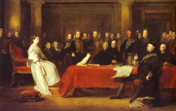 Sir David Wilkie Victoria holding a Privy Council meeting